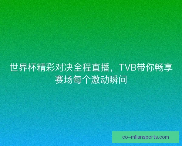 世界杯精彩对决全程直播，TVB带你畅享赛场每个激动瞬间