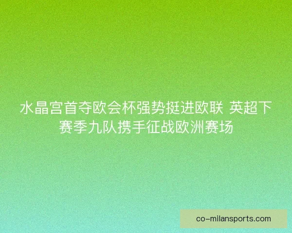 水晶宫首夺欧会杯强势挺进欧联 英超下赛季九队携手征战欧洲赛场